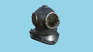 3D Diving Helmet 06 - Rust Iron - Character Design Fashion model