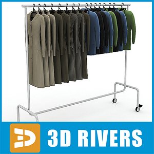 3dsmax metal clothes display rack