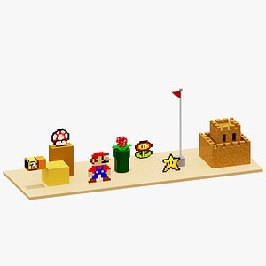 Voxel Super Mario 3D model