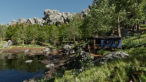 Cabin Scene 3D model