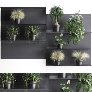 plants wall decor vertical 3D model