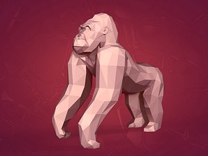 Polygonal Gorilla -- Ready for 3D Printing 3D