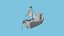 Cartoon Boat 03 - Black Pirate - Low Poly Ship