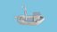 Cartoon Boat 03 - Black Pirate - Low Poly Ship