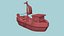 Cartoon Boat 03 - Black Pirate - Low Poly Ship
