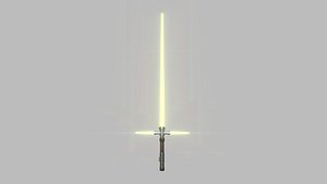 Star Wars Lightsaber Crossguard 05 Yellow - SciFi Weapon