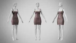 Dress 52 Grey Velvet With Design