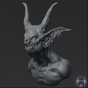 3d model goblin headbust sculpt head