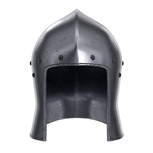 medieval knight barbute iron 3D model