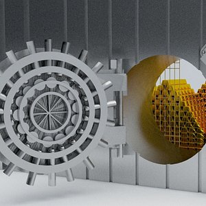 3D Bank Vault Open and close model