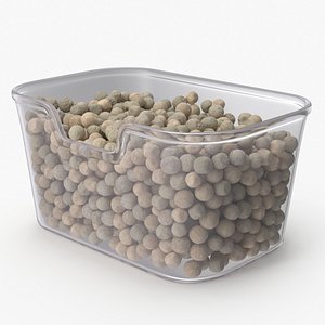 3D White Dried Peppercorns in Glass Container model