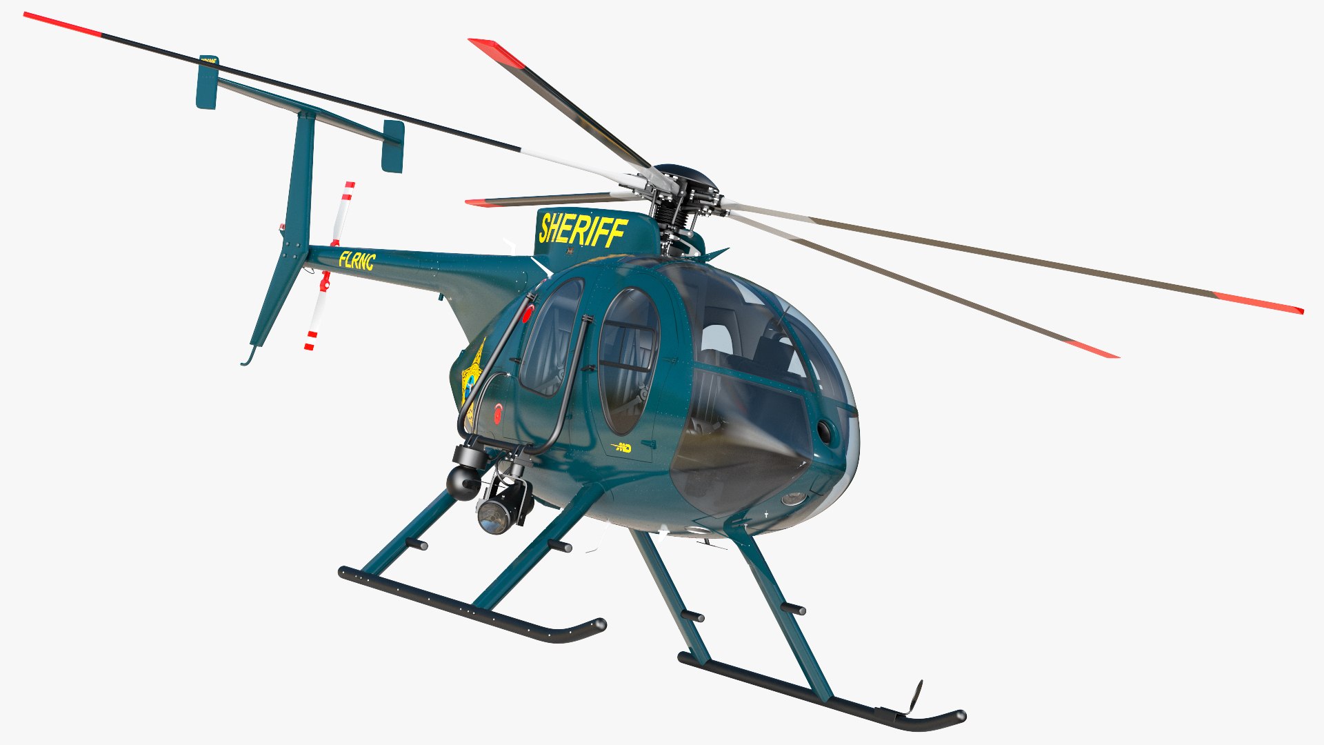 MD 500E Sheriff Helicopter 3D model preview