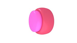 rigged button 3D model