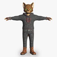 Stylized Anthropomorphic Bengal Cat Character