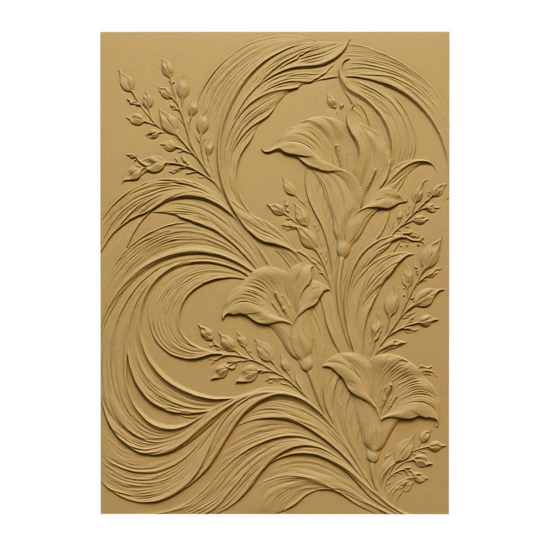 3D Modern Flowing Lily Floral mural Relief Wall Panel STL CNC 112 https://p.turbosquid.com/ts-thumb/Iy/VB23eW/WK/a1/png/1793232226/1920x1080/fit_q87/3f2e9c6292600a1b05b9ff8e73224d6759373d3a/a1.jpg
