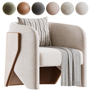 3D Two Contemporary Armchairs Mondo
