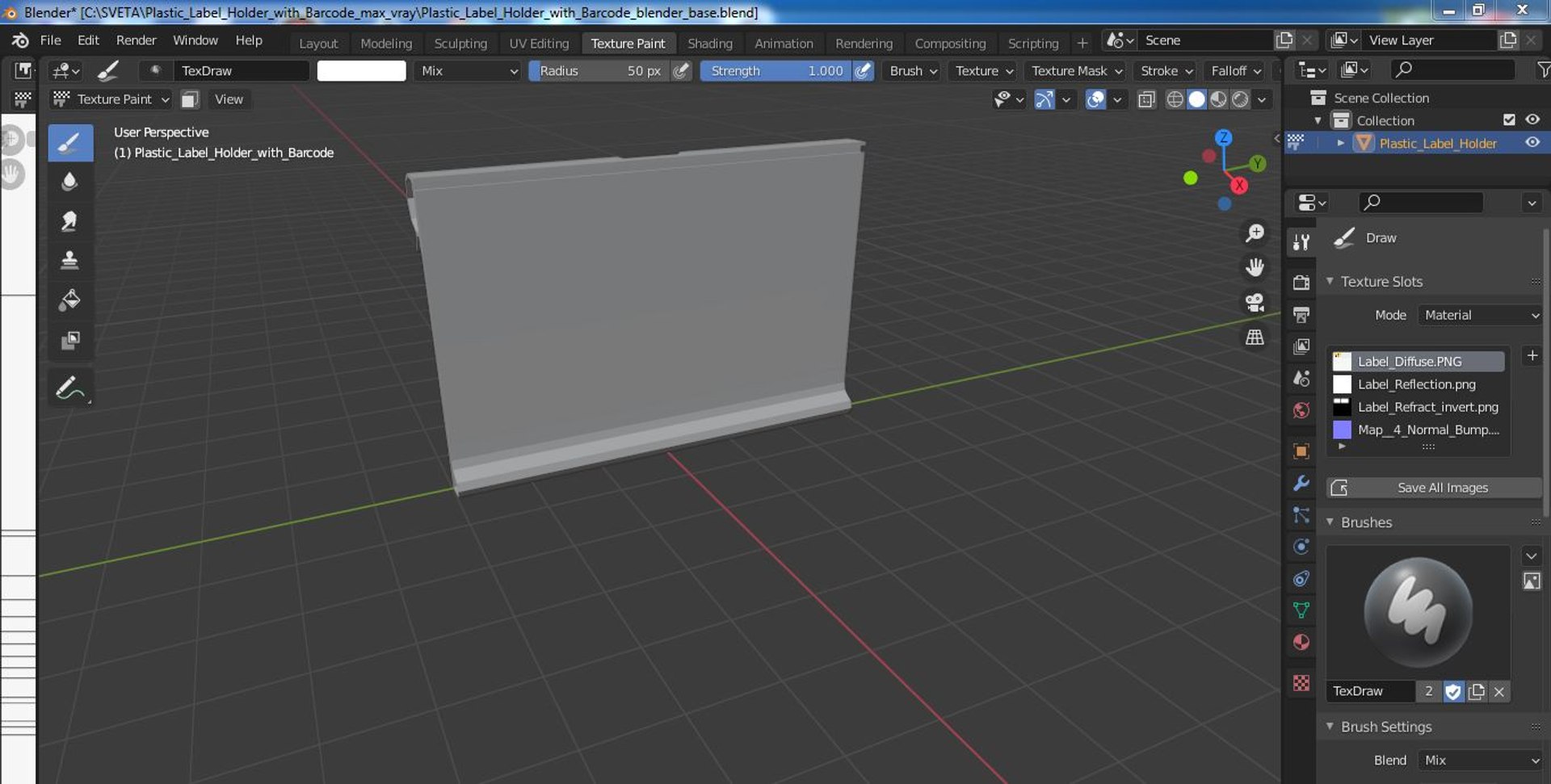Plastic Label Holder with Barcode 3D model - TurboSquid 1908733