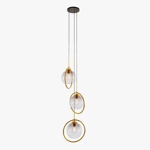 Glass Globe Hanging Light Fixture - Golden Frame