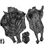 Basics0836 - A set containing 5 models of female adults standing in underwear in the bathroom