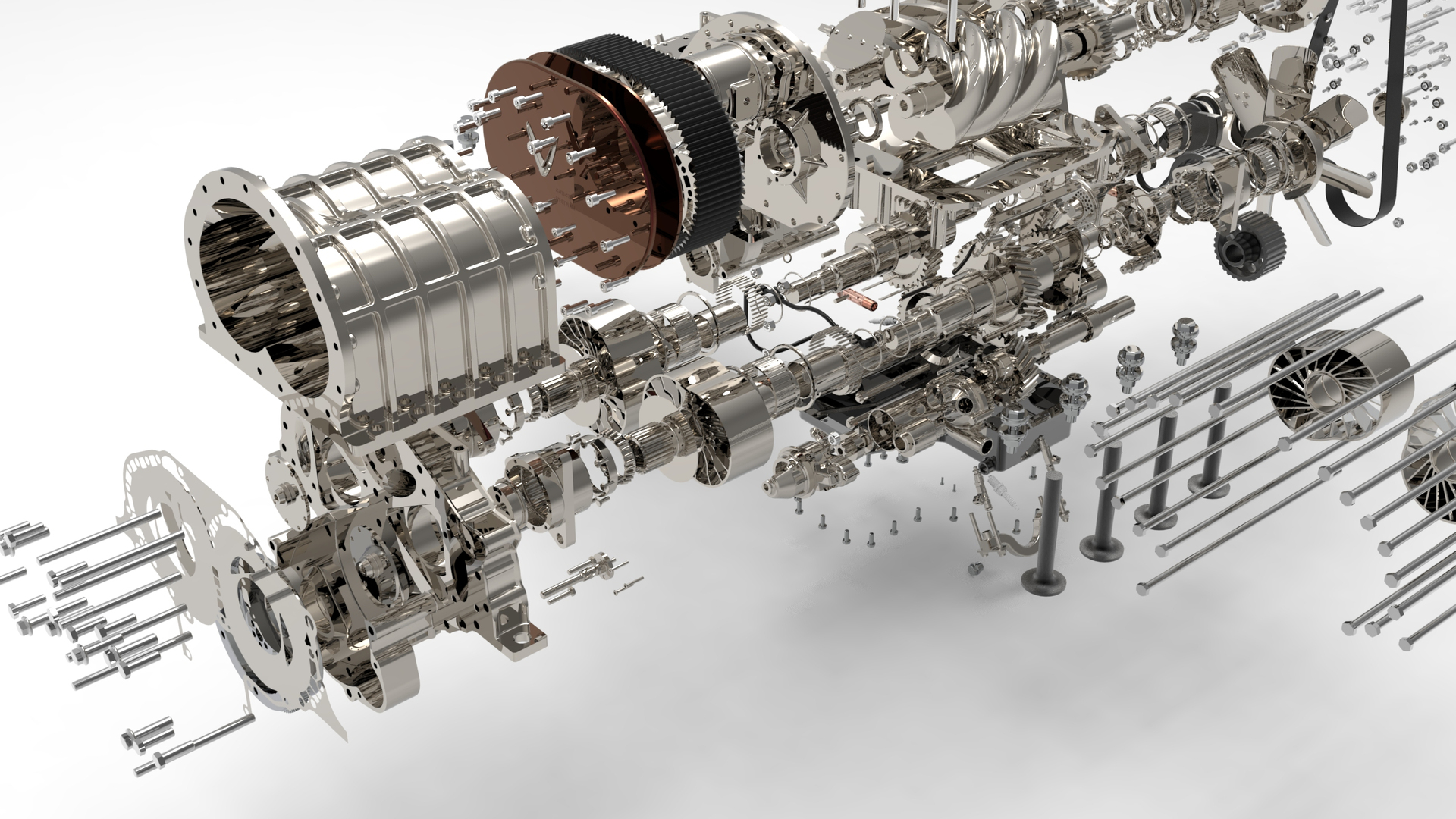 4Rotor 4L two-stroke engine 3D model - TurboSquid 1946098