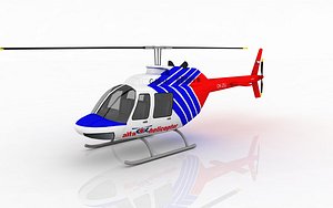 3d helicopter bell 206
