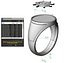signet Mens ring with a steering wheel