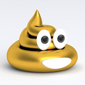 The Smiling Poop Gold 3D model