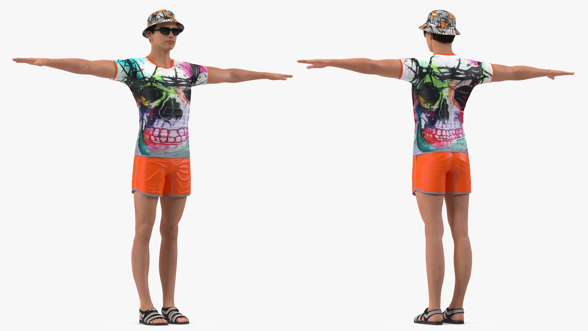 Teen Boy Swimwear T Pose 3D model preview
