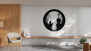 Serene Symphony on the Lake Wall Art 3D model