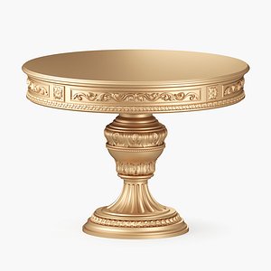 3D Round Carved Table model