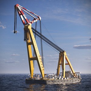 Asian Hercules III Vehicle Heavy Lift Crane Ship Yellow White