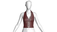 Girls Halter Top With Front Lace-Up Eyelets