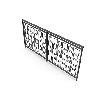 Metal Fencing Barrier Models for Gardens and Sidewalk 3D
