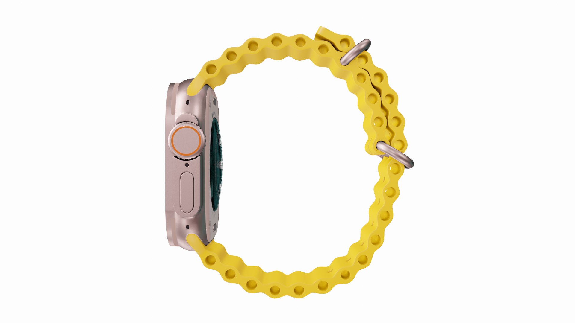 3D Apple Watch Ultra Titanium Case With Yellow Ocean Band TurboSquid 1970790