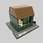 Low Poly Mini Bakery 3D Model Game Ready Maya Unity Unreal Low-poly 3D model