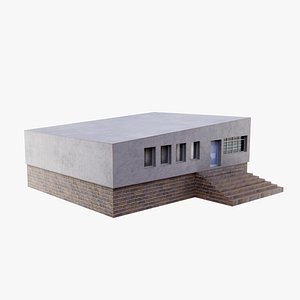 Brutalism Soviet Building Low Poly Game Ready