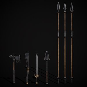 High Quality Viking Weapons Pack 3D model