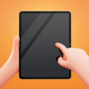 3D model Simple Hand Holding Tab Potrait