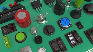 Electrical And Electronic Components - KITBASH SET 62 Pieces
