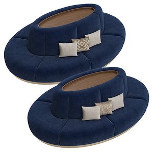 3D banquet seating 003 sofa model