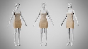 Dress 52 Grullo With Design 3D model