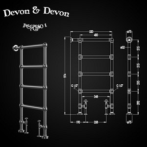Heated towel rail Devon Devon PEGASO 1