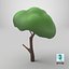 Small Cartoon Tree Crooked Simple Coloring 3D model