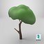 Small Cartoon Tree Crooked Simple Coloring 3D model