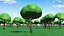 Small Cartoon Tree Crooked Simple Coloring 3D model