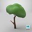 Small Cartoon Tree Crooked Simple Coloring 3D model