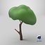 Small Cartoon Tree Crooked Simple Coloring 3D model