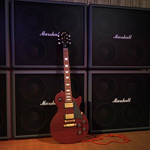 3d model gibson electric guitar