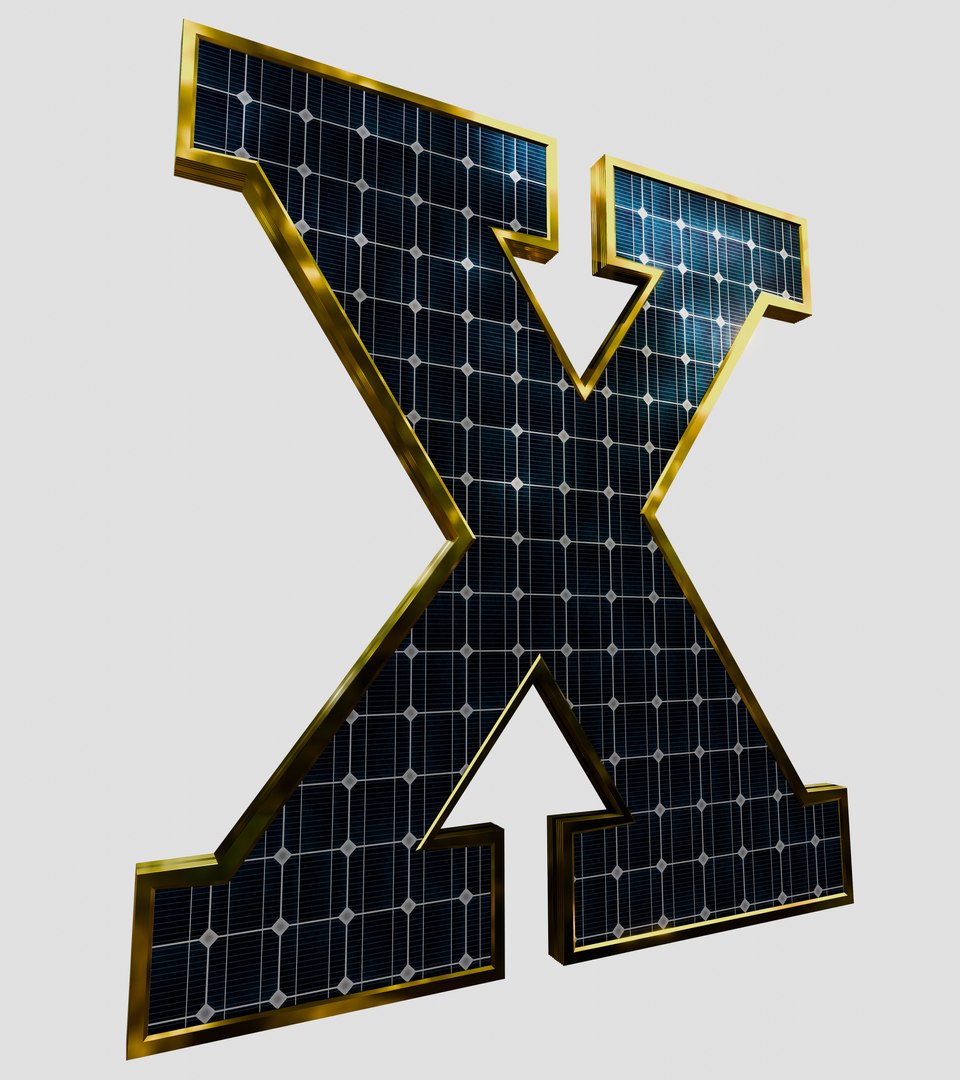 Solar Panel Letter - X Model - TurboSquid 2242441