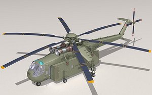 sikorsky ch-54b skycrane helicopter 3d model
